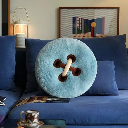 GKWW Retro Button Throw Pillow Round Decorative Plush Cushion 15.7In Ultra-Soft Stuffed Pillows for Sofa Couch Vanity Chair Bed