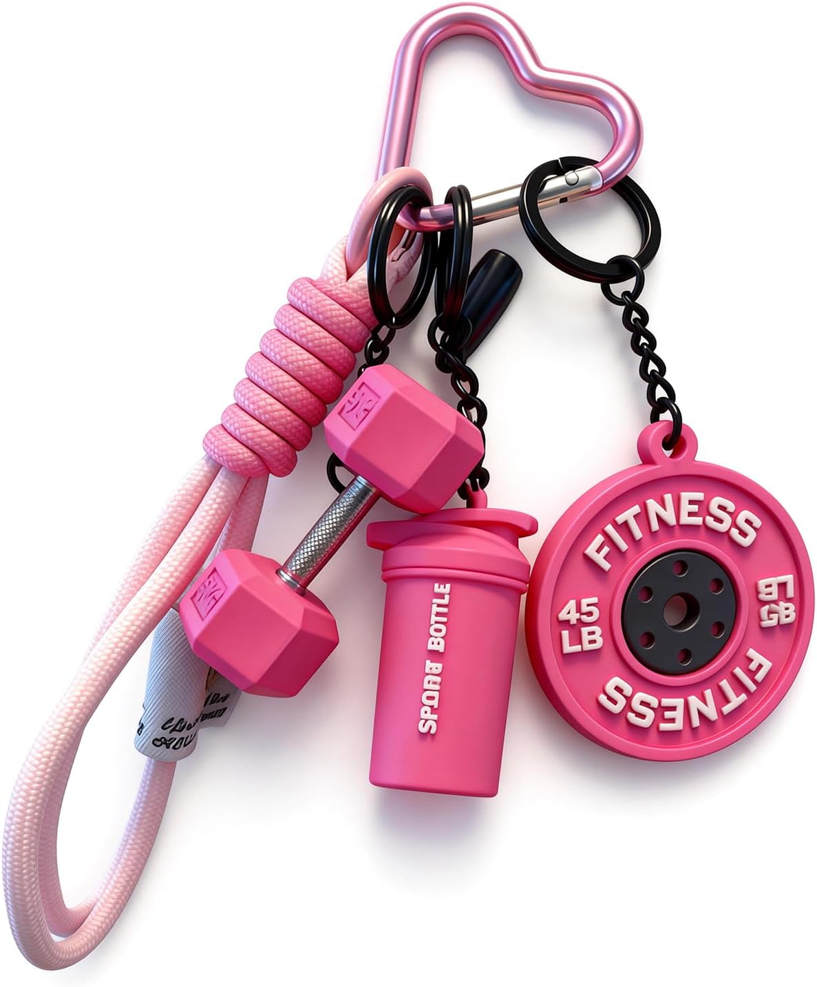 Gym Keychain, Gym Bag Accessories, With Durable Design, Stylish Pink Gym Accessories for Women and Men, Fitness Enthusiasts Bag Decoration