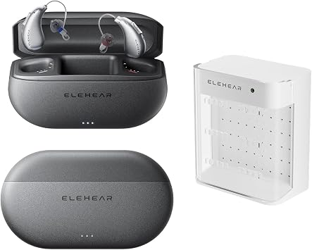 ELEHEAR-Beyond OTC Hearing Aids 2 Pcs with 1 Dry Box, AI Powered Speech Enhancement and Tinnitus Masking, Superior Sound Quality, Connectivity with iOS or Android via Bluetooth, for Seniors and Adults