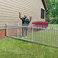 41in H x 44in W (2 Panels) No Dig Zippity Burbank Fence Panel Kit, No Dig Fence Panels, White Vinyl Fences for Yard, Temporary Fence for Backyard, White Picket Fence Garden Border, DIY Fence ZP19057