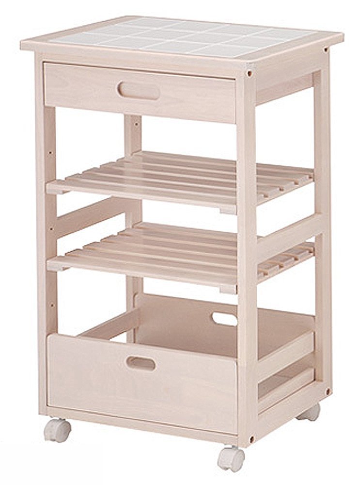 Amazon｜soup(スープ) タイルトップワゴン 幅55×高さ83cm W-2244WH