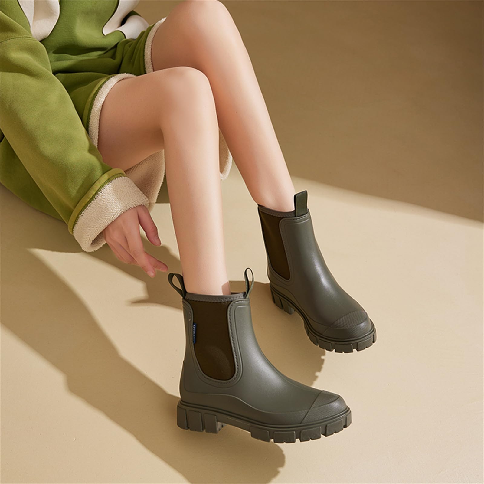 AONEGOLD Stivali Pioggia Donna Impermeabile Antiscivolo Leggere Comode Stivali Gomma Moda Pioggia per Esterni Giardinaggio Boots