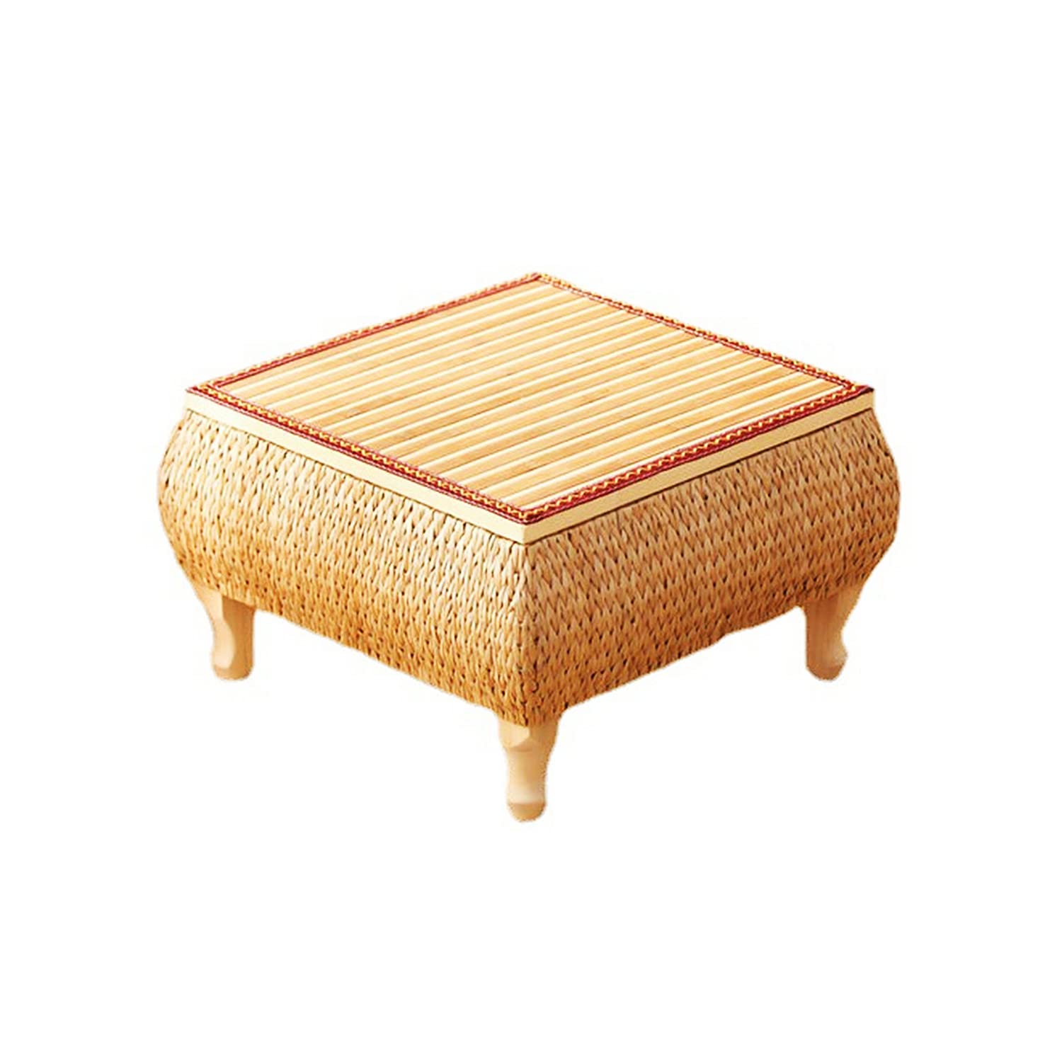 Table basse zen en rotin tressé à la main pour décoration épurée