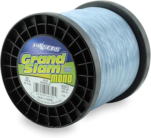 Vista 6 de HI-SEAS Grand Slam - Sedal de pesca de monofilamento, fuerte y resistente a la abrasión, en agua dulce y salada transparente, rosa, verde, azul