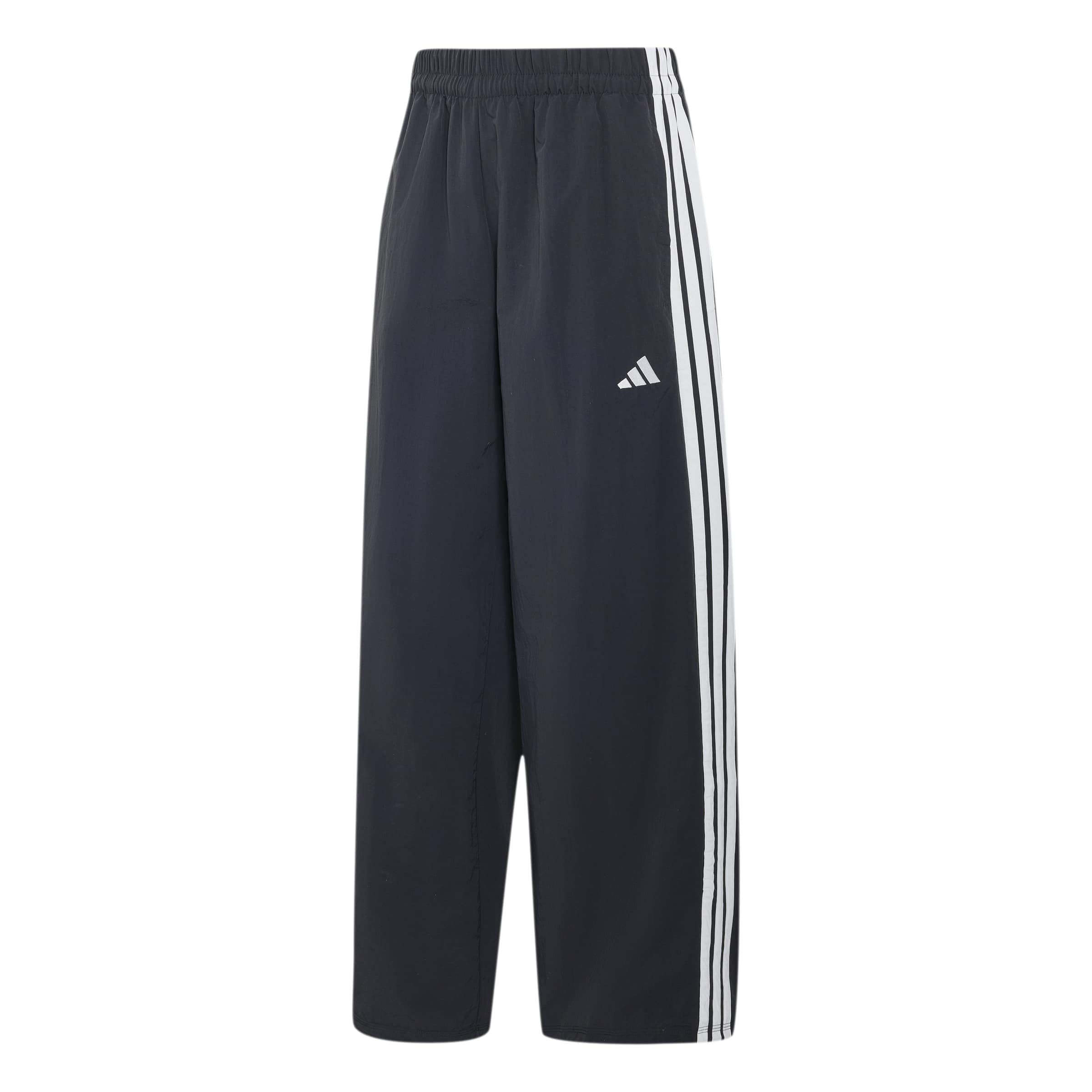 adidas Damen Iconic Woven Wide Leg Trackpants with Bunjees Pants, Black/White, M