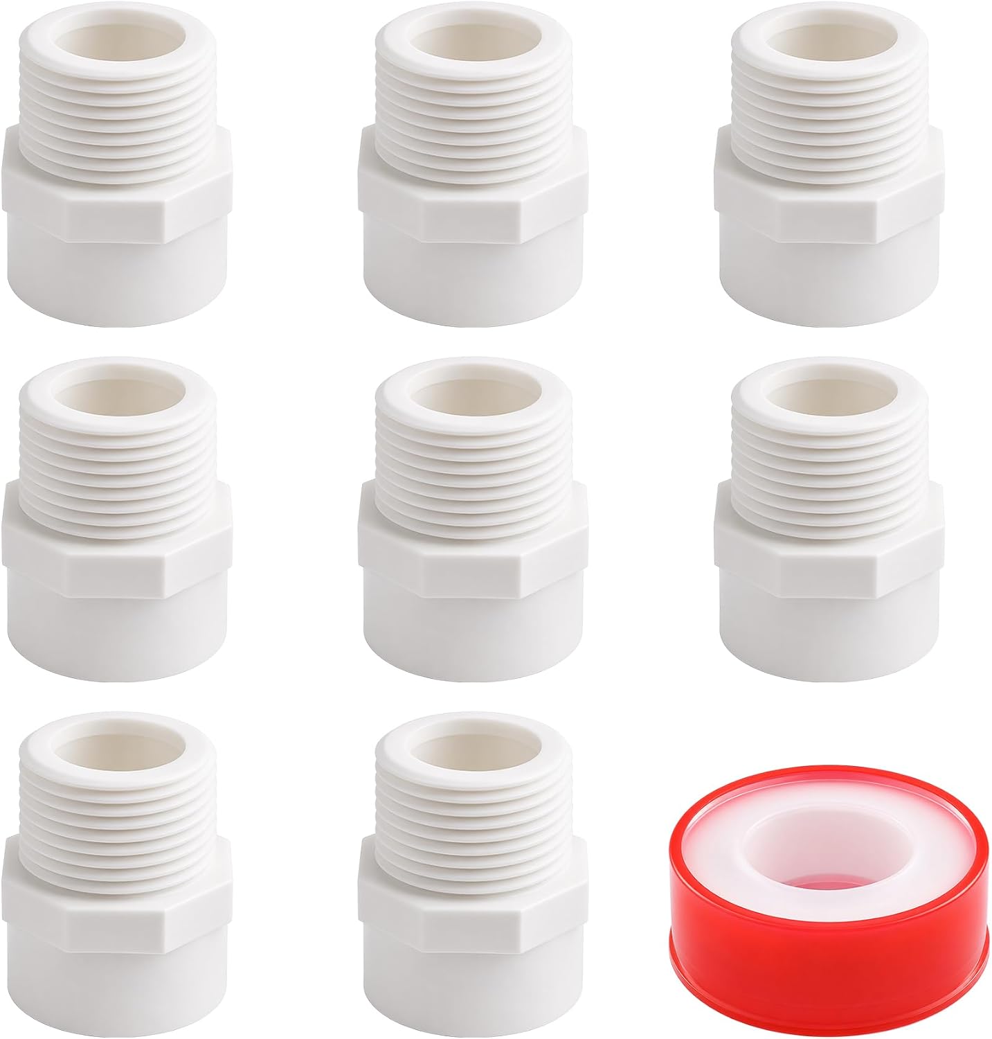 5 PCS 75mm PVC Pipe Fitting, 2-Way, 2-1/2" PT Male Thread | SCH40 Pipe Coupling Adapter Connector for Home Sewer, Plumbing, Irrigation, Garden Shelf, Greenhouse