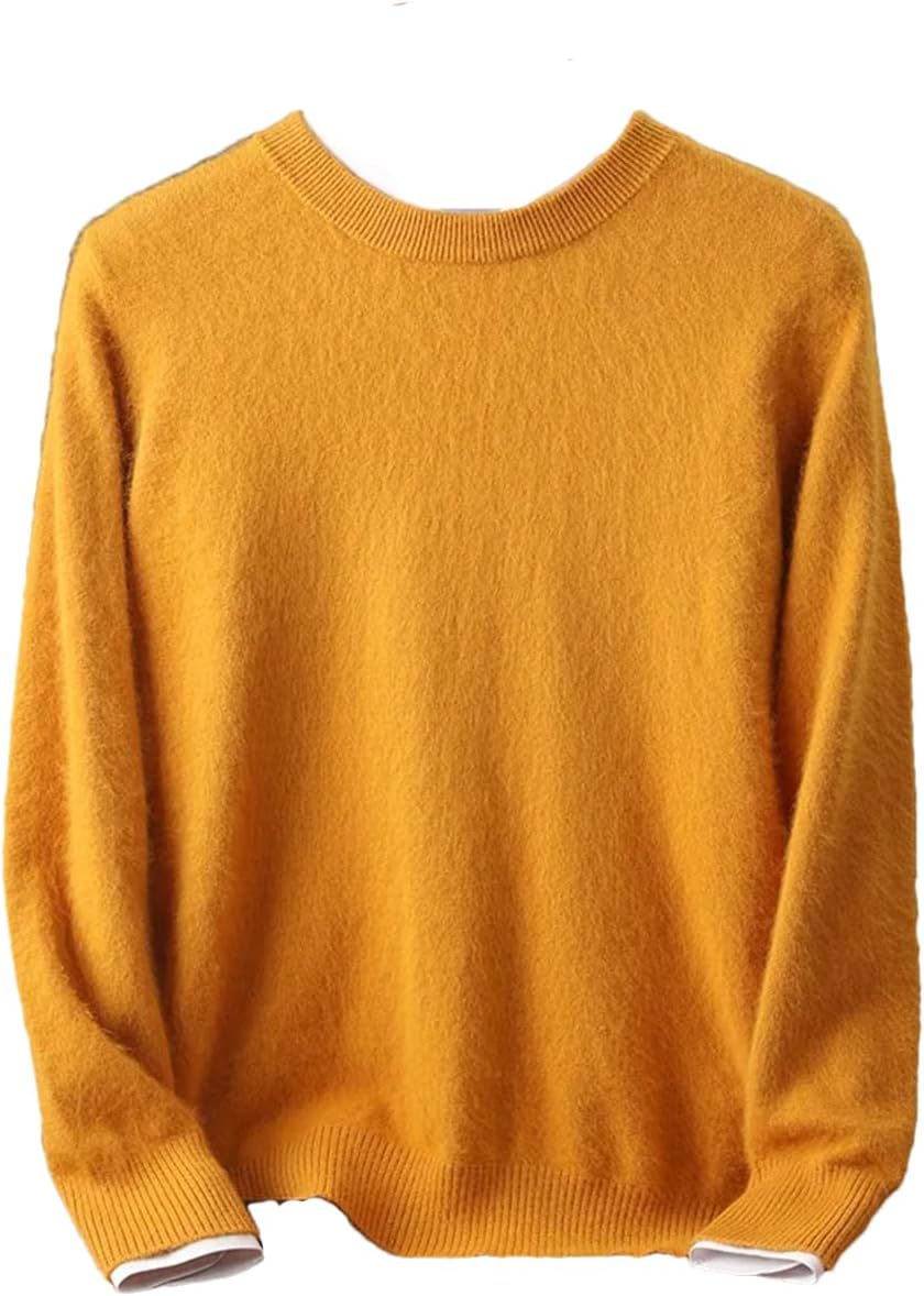 [Ornrjfll] メンズカシミヤセーターOネックプルオーバーニット大きいサイズセーター長袖セーター