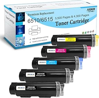 5 Colors Compatible 6515 6510 Toner Cartridge 5500 & 4300 Pages for Xerox WorkCentre 6515 6515DN 6515DNI 6515DNM 6515N Phaser 6510 6510DN 6510DNI 6510DNM 6510N Printers (2BK/C/M/Y)