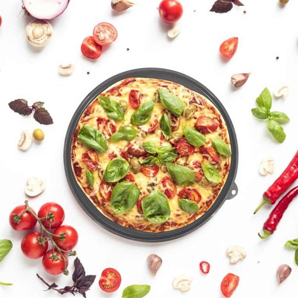 Moule à Pizza antiadhésif de 34 cm, Plaque à Pizza Ronde en Silicone, Moule à Pizza Profond, Outils de Cuisson