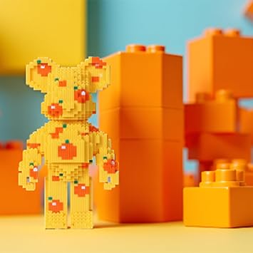 LNZDD Animal Orange Bear Building Blocks