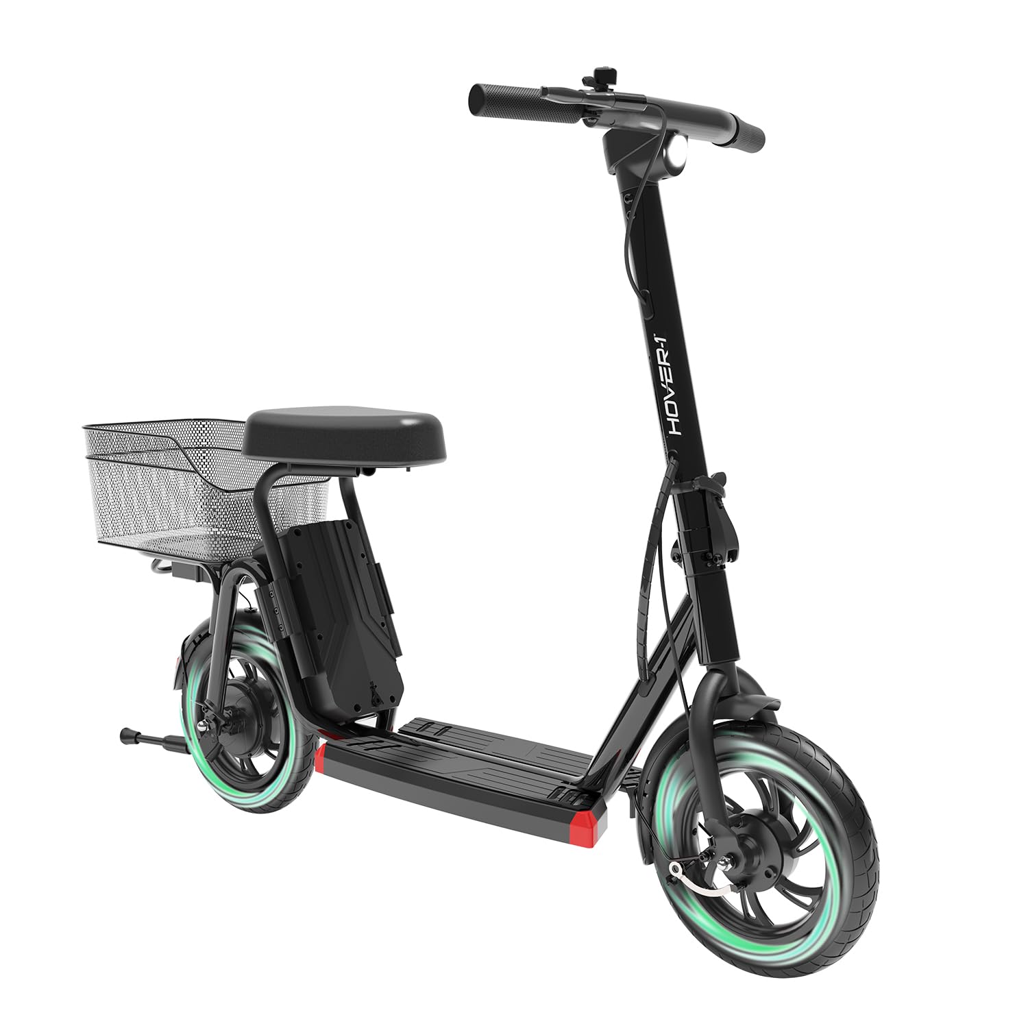 Hover-1 Alpha Cargo Foldable Electric Scooter with 300W Brushless Motor, 16 mph Max Speed, 12” Tires, and 15 Mile Range Commuter Scooter for Adults & Teens