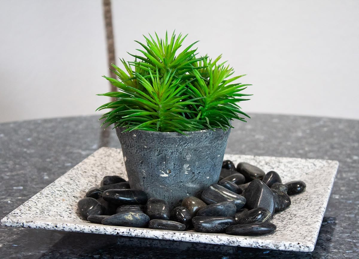 Dekosteine schwarz poliert 20 kg, Kieselsteine Garten 3-5 cm, Zierkies für Vasen, Flusssteine, Ziersteine, Flusssteine Pflanzen, Deko-Kies, Steine-Garten, Kies, Flusskiesel, Schwarze Steine Deko