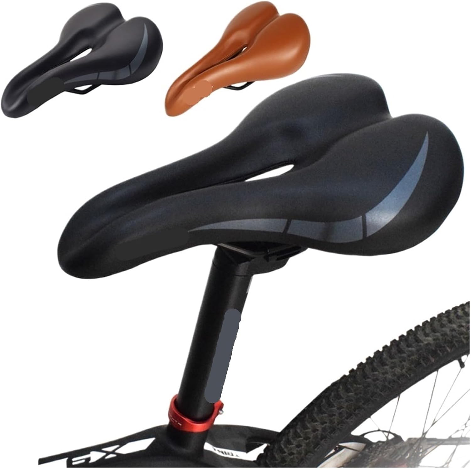 Bike Seat Cushion - Gel Padded Cover for Men Women Comfort Extra Soft Exercise Compatible OutdoorIndoor Saddles