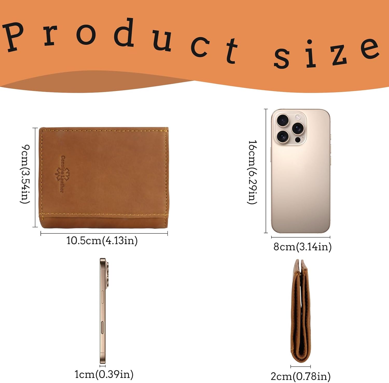 WishLotus RFID Wallet for Men, Leather Card Holder Wallet with Coin Pocket Inside, Compact Front Pocket Wallets for Men (Brown) - Image 3