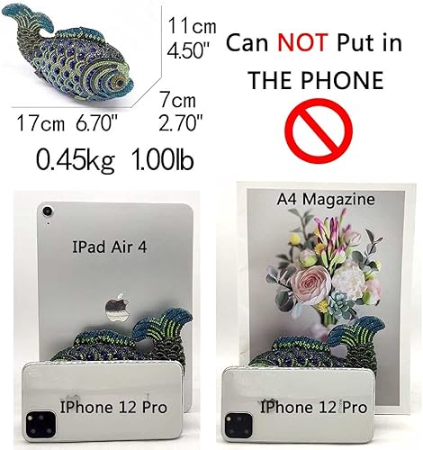 Miniatura 2 de Boutique De FGG Minaudiere - Mini bolsos de mano con diamantes de imitación de peces, monederos de cristal para mujer, bolsas de noche, fiesta,