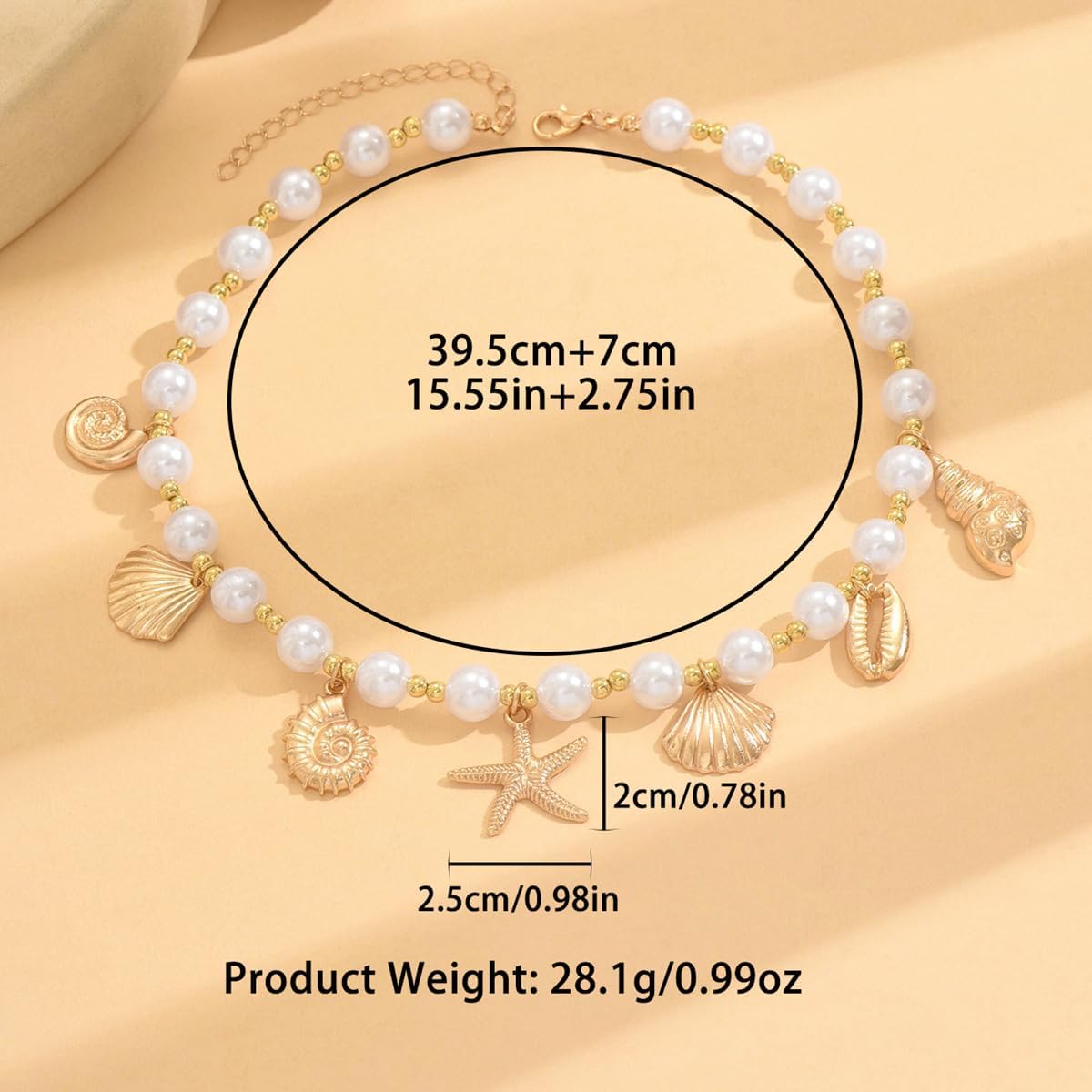 Seashell Necklace Beach Jewelry for Women Starfish Fish Necklace Boho Pearl Choker Sea Shell Necklaces for Women Beach Necklaces Summer Vacation Jewelry - Image 5