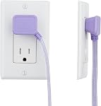 GLOBE Electric 22892 Designer Series 9-ft Fabric Extension Cord, 3 Polarized Outlets, Right Angle Plug, 125 Volts, Metallic Purple