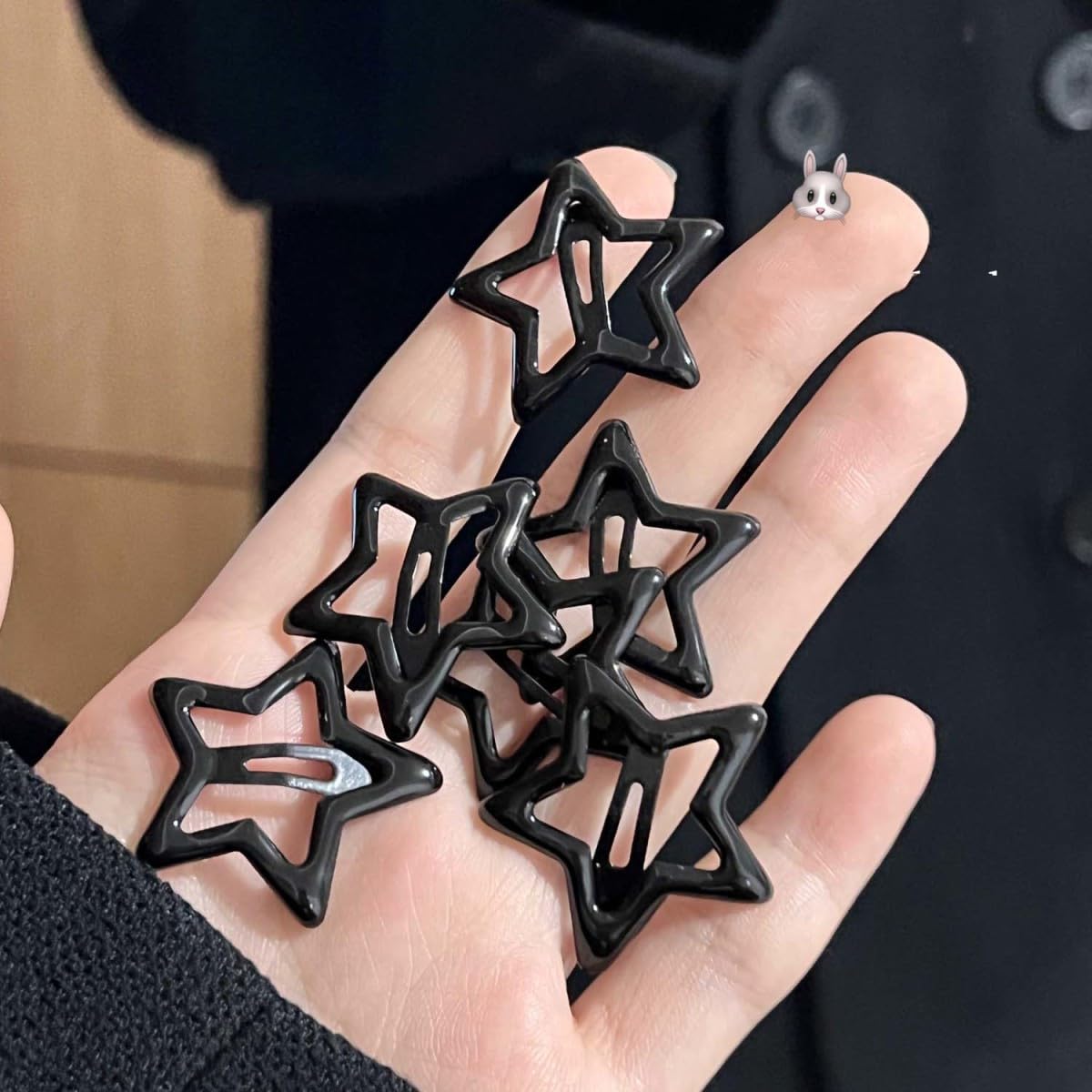 Akado 10pcs Hair Clips for Girls Kids Color Y2K Stars Barrettes Cute Hair Clips for Women Teen Girls, Fashion Bangs Clip Hair Accessories (Black)