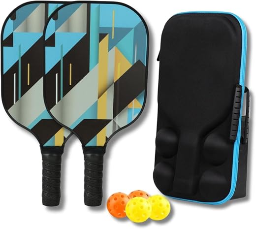 KNK Advanced Pickleball Paddle Set – Durable Carbon Fiber Paddles, 16MM Core &amp; Sweat-Wicking Grip