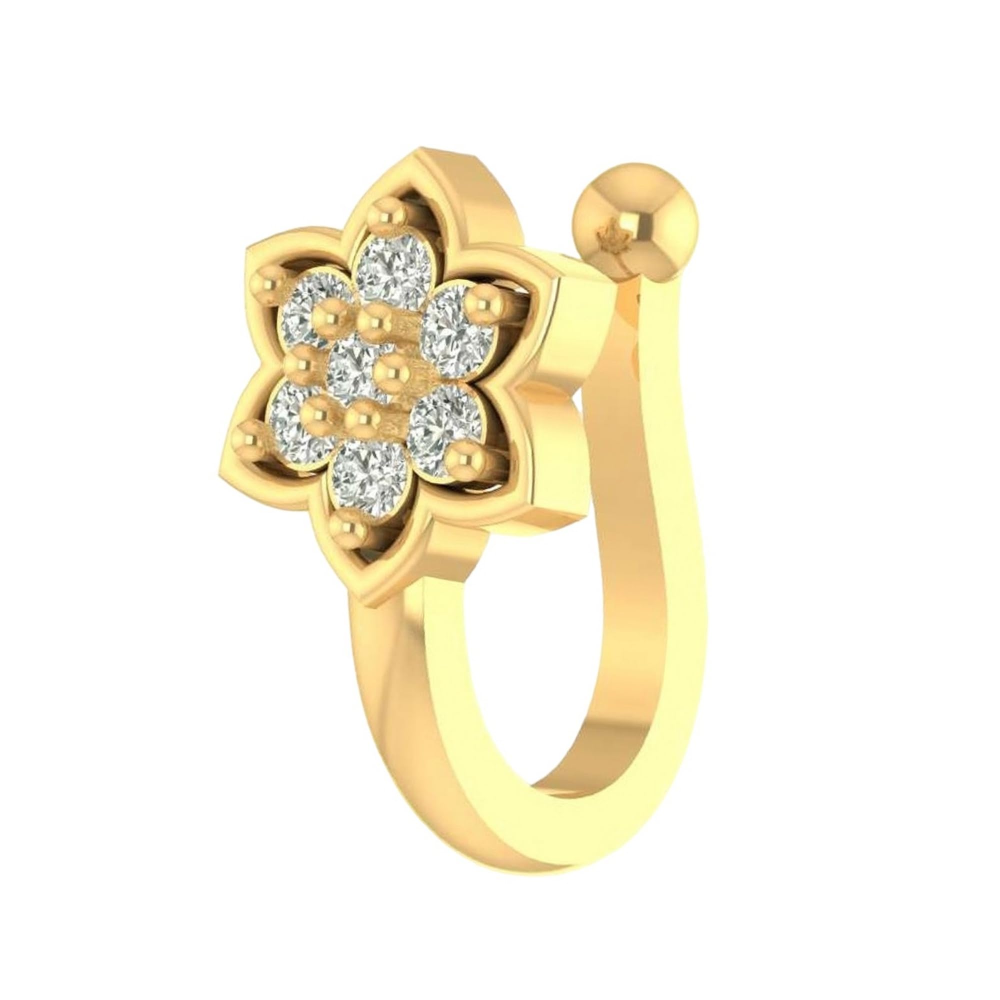 VAMA Clip on Type Gold Nosepin without Piercing Pressing Type Press Nose ring Stud for Girls & Women (B0CTD1J4BB) Amazon Price History, Amazon Price Tracker