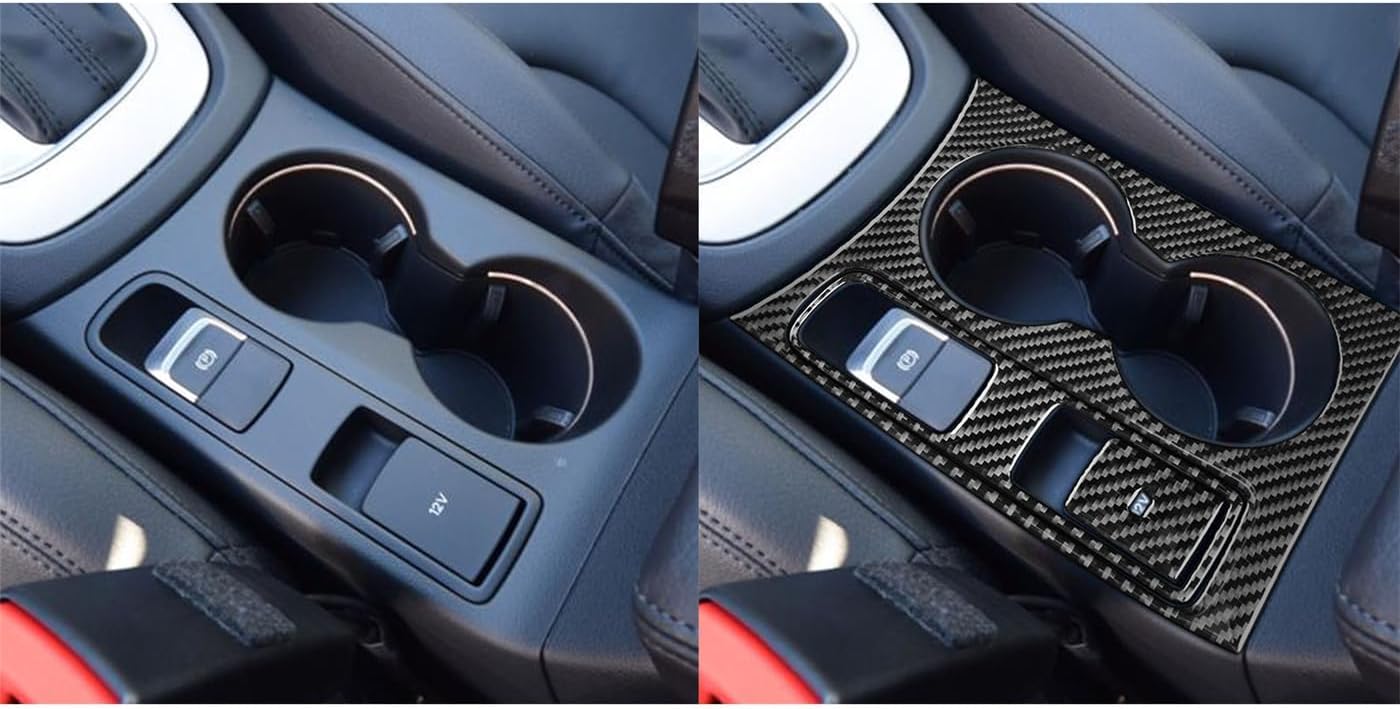 Q3 8U 2015-2018 Compatible with Car Interior Self Adhesive Dashboard Decal Carbon Fiber Black Sticker A46 (Cup Holder Kit Type A)