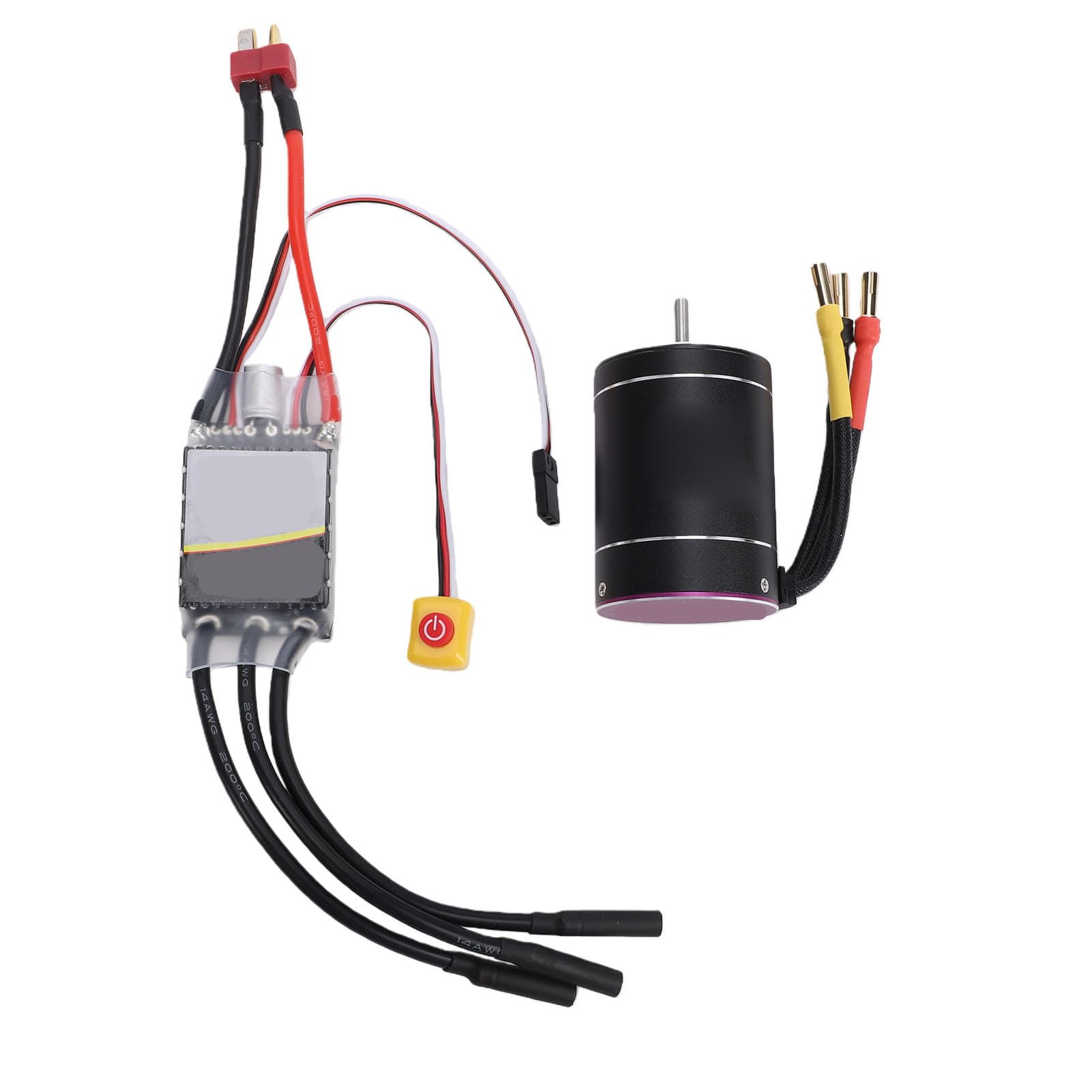 Drfeify Bezszczotkowy Silnik ESC Combo 4300KV 75A z Aluminiowym Radiatorem 6061 T6 dla 2 do 3S LiPo 1 10 RC Car Boat Racing Konfiguracja dla Użytkowników Hobbystycznych