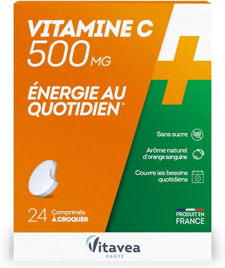 Vitavea Vitamine C 500 mg : avis et test sur le booster sans sucre à l’arôme naturel d’orange sanguine – 24 comprimés à croquer fabriqués en France. Vitavea Vitamine C 500 mg : avis et test sur le booster sans sucre à l’arôme naturel d’orange sanguine – 24 comprimés à croquer fabriqués en France.