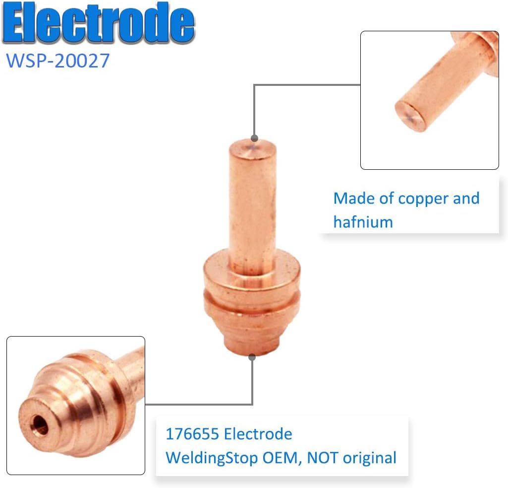 WeldingStop 176655 176656 Kit for Miller Spectrum 375 X-treme Plasma Cutter ICE-25C ICE-27C Torch WS OEMed consumables (NOT Spectrum 375 X-treme Cutter with XT30 torch)