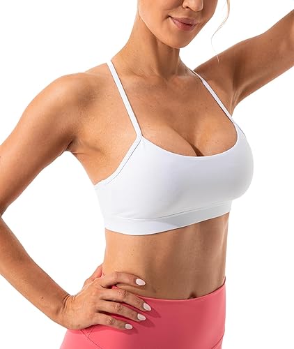 Miniatura 4 de Lavento Brasier deportivo con espalda en Y para mujer, tirantes delgados, acolchado delgado, de bajo impacto, para entrenamiento y yoga