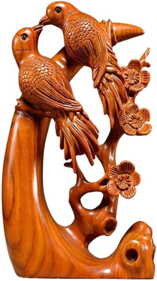 Desktop Decoration Wood Carving Ornament Root Carving Solid Wood Carving Crafts Wood Living Room Decorations Sculptures Home Decor(15W6.5H28cm)