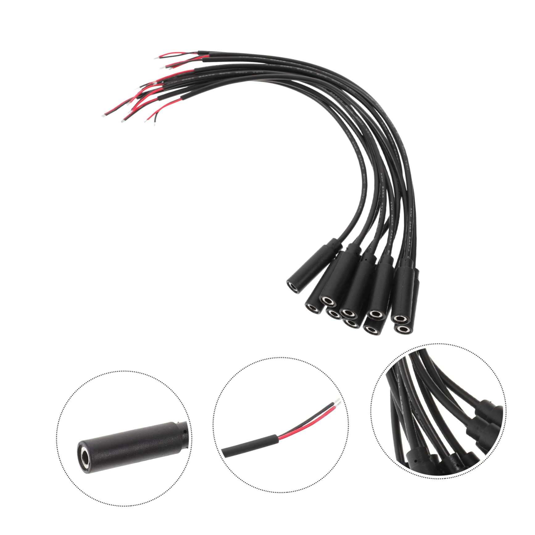 KONTONTY 30 Pcs Mono 3.5mm Audio Cable Headphone Wire Extender 3.5mm Plug Jack Connector