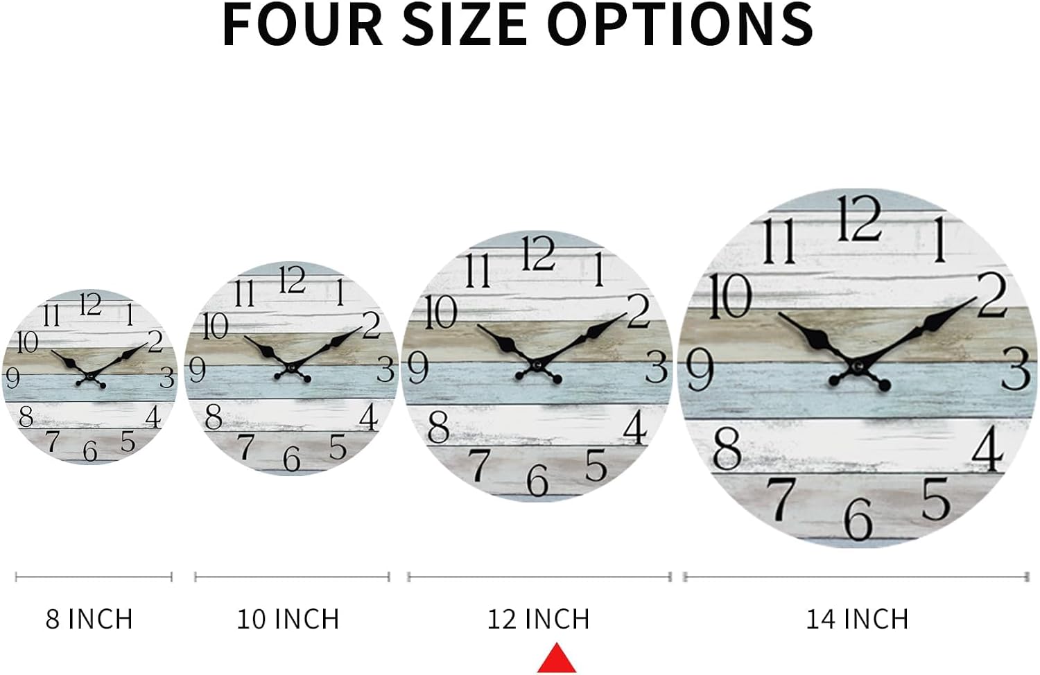12 Inch Wall Clock, Silent Battery Operated Analog Clock, Blue image 4