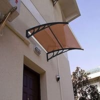 Vista 7 de Outvita Toldos para Ventanas y Puertas Dosel 40''x40'', Cubierta de Policarbonato Toldo para Puerta Principal Patio Exterior Protección UV Lluvia
