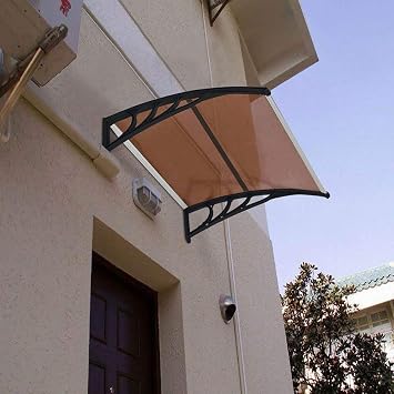 Window Door Awning Canopy 39.37 x 37.8 x 9.84'', UPF 50+ Polycarbonate Entry Door Outdoor Window Awning Exterior, Front Door Overhang Awning for Sun Shutter, UV, Rain, Snow Protection, Hollow Sheet