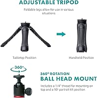 Vista 6 de Movo uVlogger - Kit de vlogging compatible con Android/USB-C Accesorios para smartphones: trípode, montaje, luz LED y micrófono de escopeta