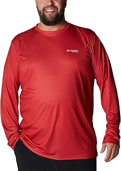 Chemise Columbia PFG Terminal Tackle Homme 2XL – Rouge, UPF 50, Omni-Wick, Neuve