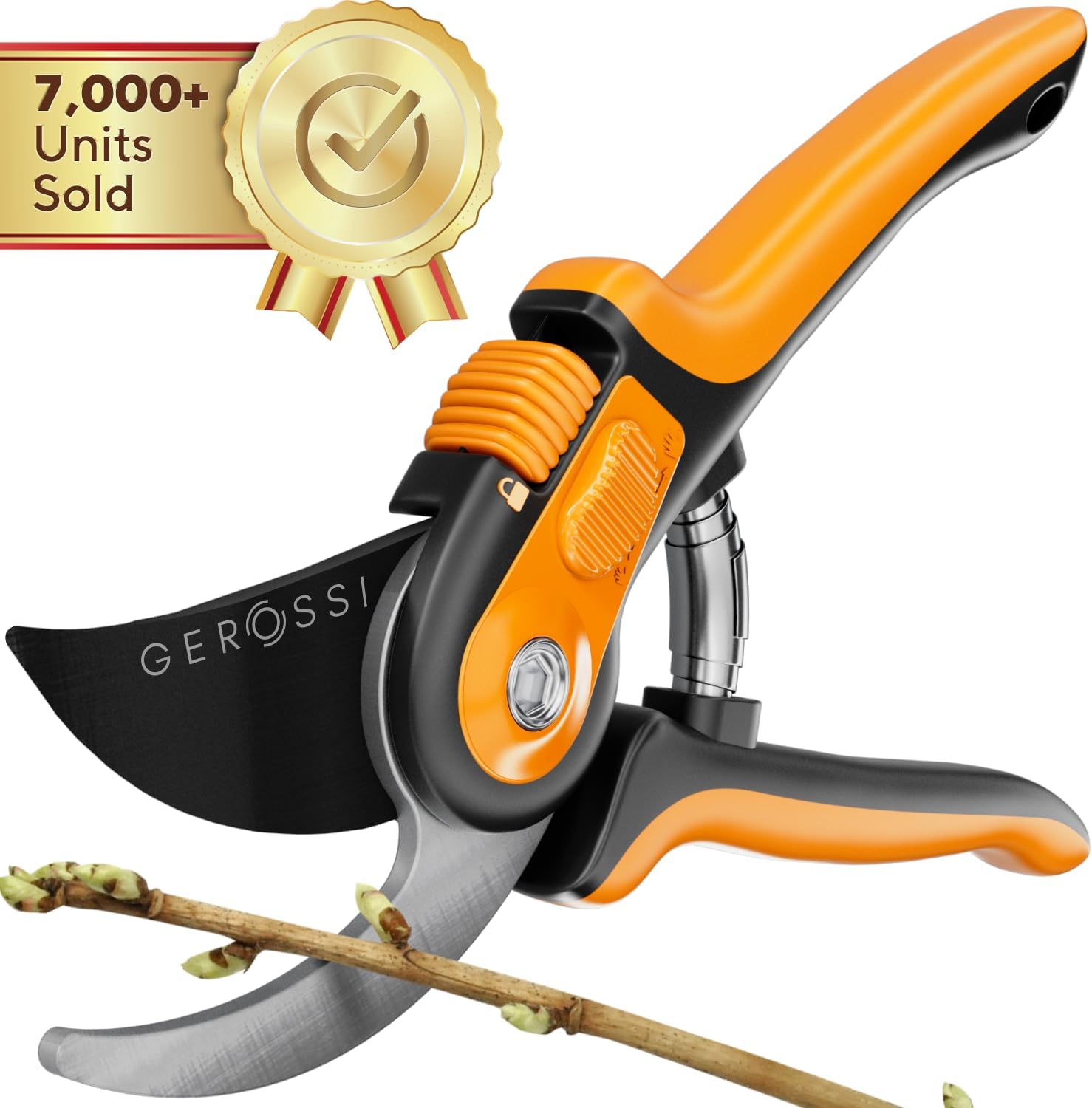 Bypass Pruning Shears with Ultra Sharp Blades - Premium Pruners w/Adjustable Feature for Any Hand Size - Ergonomic & Sturdy Scissors For Gardening - Perfectly Cutting Through Anything in Your Yard