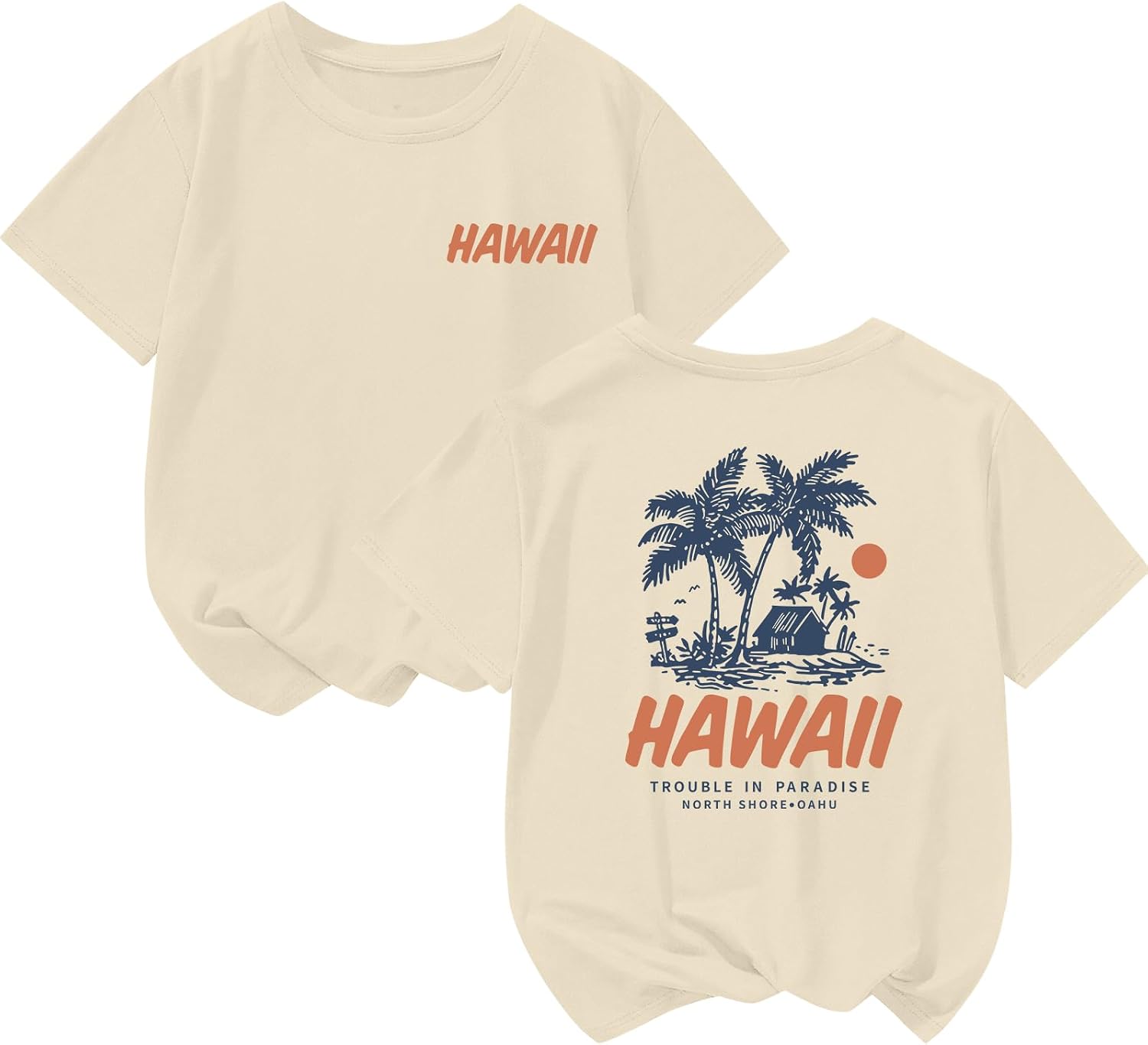BeWithYou Girls Cute Hawaiian T Shirt Kawaii Beach Shirts for Teens Aesthetic Preppy Hawaii Palm Graphic Tees Vacation Tops