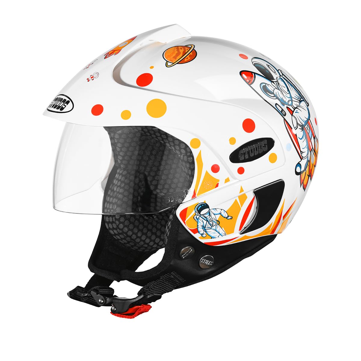 Studds Marshall D2 Open Face Kids Helmet (Boy's, White - XXXL)-image-40