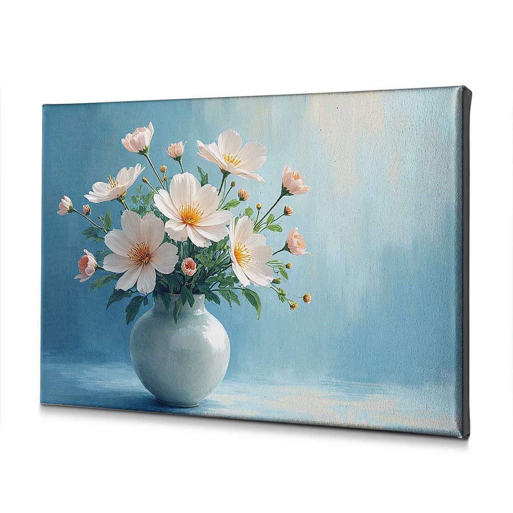 Bouquet fleurs blanches toile 40x60cm pour créer un cocon serein - 4
