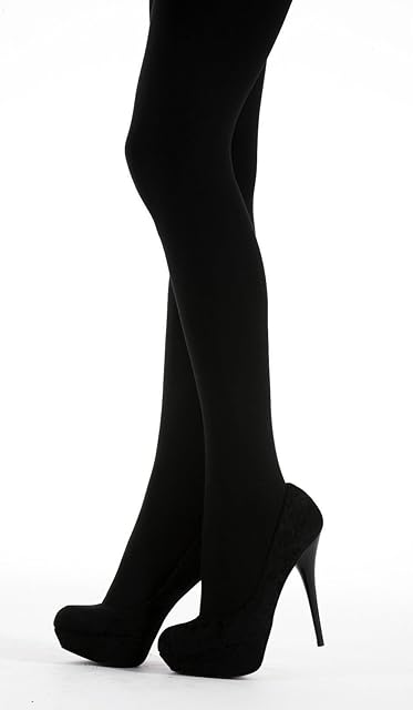 A1A AVENUE Ladies Women's Winter Warming Fleece Lined Thick Thermal Full Foot Tights S-XL (Small)
