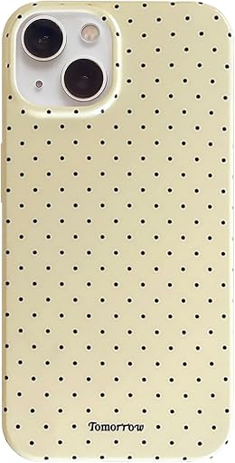 inewateri Compatible with iPhone 13/iPhone 14 Case with Cute Fashion Polka Dot Aesthetics Design Simple Cases for Soft TPU Slim Protection Cover-Lemon-Yellow