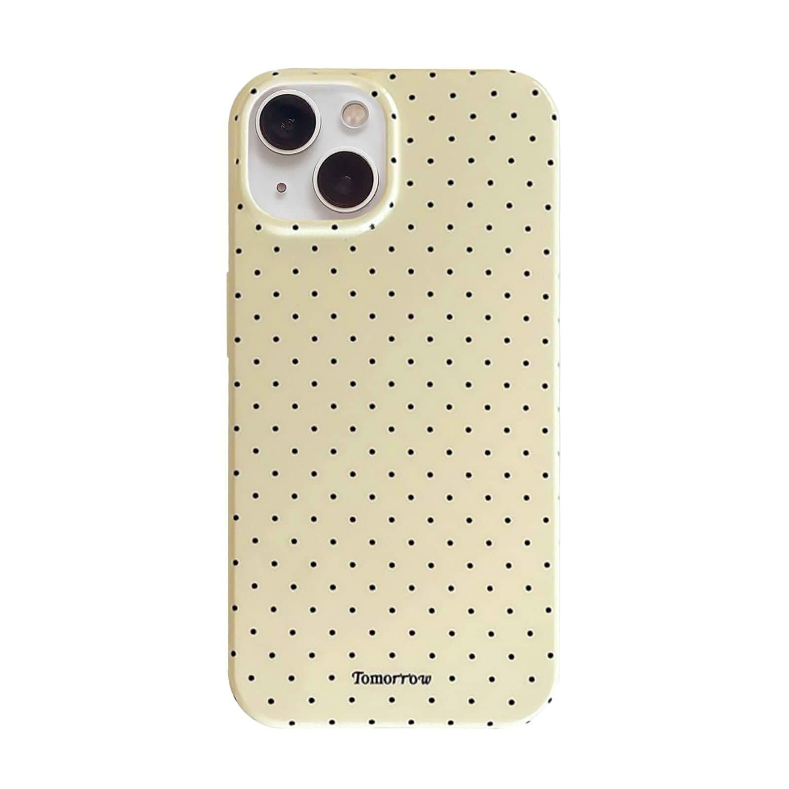 inewateri for iPhone 13/14 Case Cute Polka Dot Aesthetics TPU Case-Yellow Fashion Simple Girls Women Cover for iPhone 13/14 Slim Protection Case