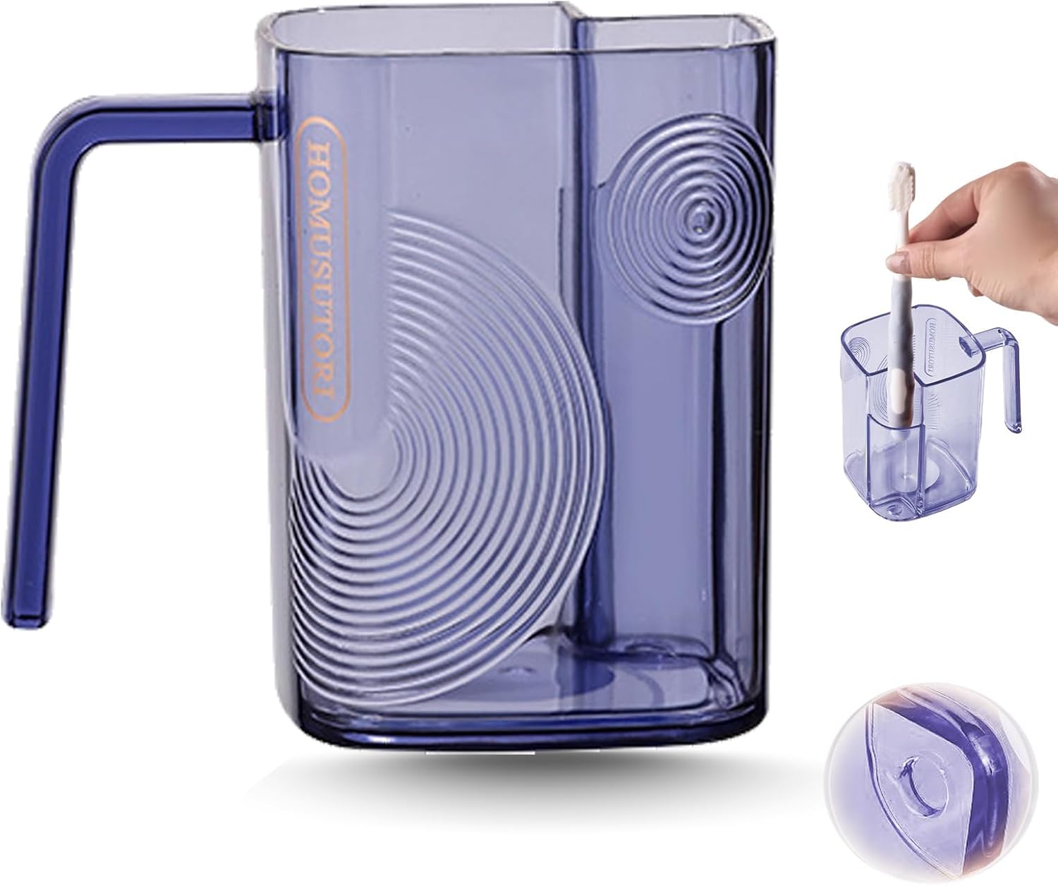Luxury mouthwash cup with toothbrush slot Simple transparent toothbrush cup Square toothbrush cup mouthwash cup Large capacity mouthwash cup with toothbrush slot