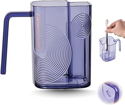 Luxury mouthwash cup with toothbrush slot Simple transparent toothbrush cup Square toothbrush cup mouthwash cup Large capacity mouthwash cup with toothbrush slot