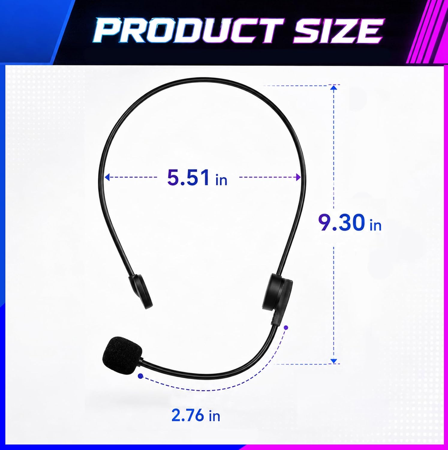 Fake Microphone Headset Prop - Rockstar Costume Accessories for Adult Men Women, Halloween Rock Star Music Concert Party Outfit Accessory