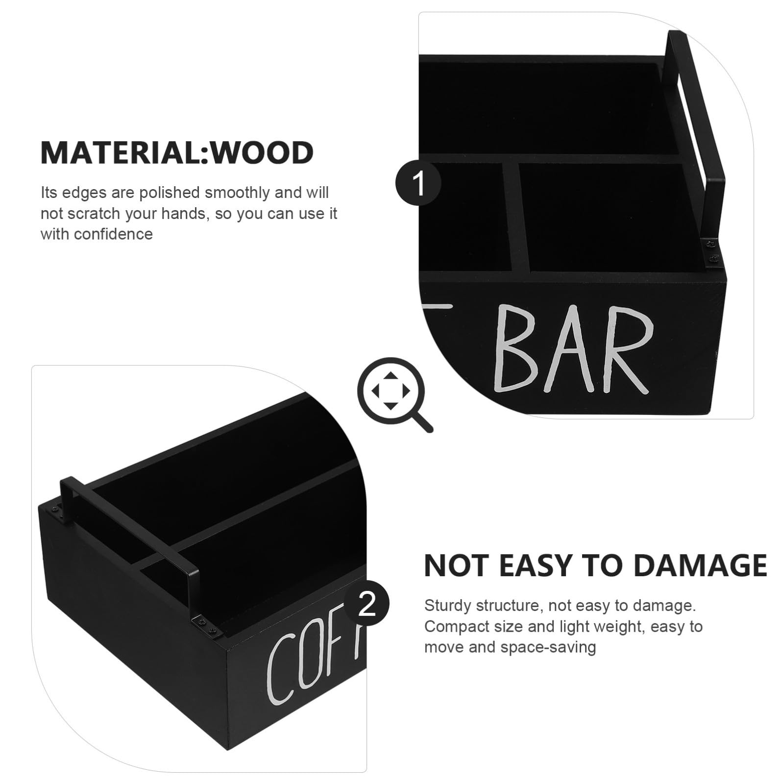 Organizer Grande Capacità in Legno per Bustine di Tè e Caffè Scomparti Multipli Design Compatto e Pratico per Scrivania e Spazio di Lavoro Riutilizzabile