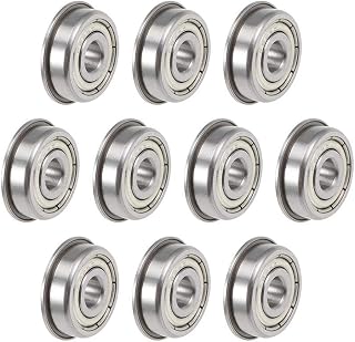 uxcell F625ZZ Flanged Ball Bearing 5x16x5mm Shielded Chrome Steel Flange Rip Bearings 10pcs