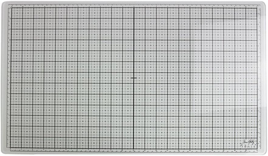 Tim Holtz 23" x 14" Glass Studio Media Mat, White