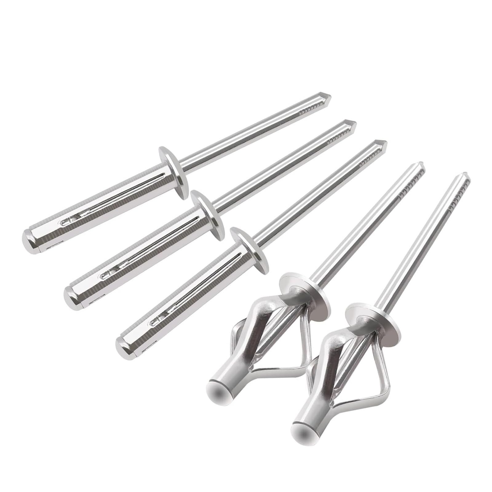 50/300 Uds. Remaches Ciegos Triples De Aluminio Kit Surtido De Remaches Pop De Cabeza Redonda for Clavos De Sujeción for Reparaciones Automotrices De Plástico De Madera(300PCS,4mm)